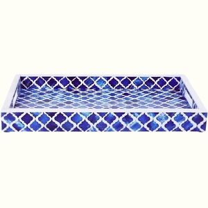 Moorish Moroccan Inspired Ottoman Tray:‎ Handcrafted Home Decor in Blue a…